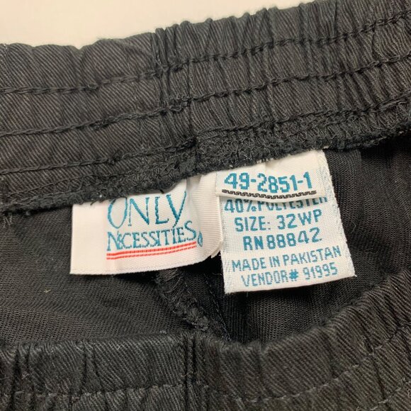 Only Necessities Black Elastic Waist Plus Size Womens Pants 32WP - Picture 2 of 6